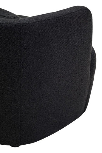 Bruge Black Textured Fabric Curved Chair