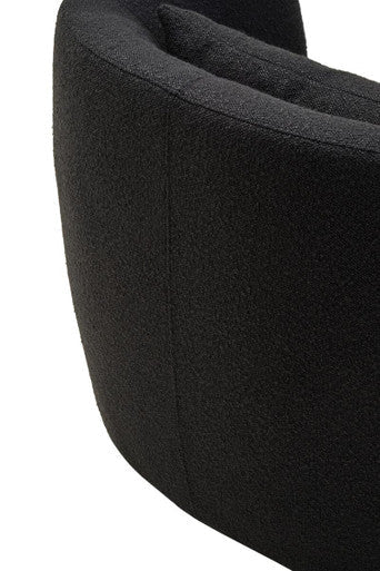 Bruge Black Textured Fabric Curved Chair