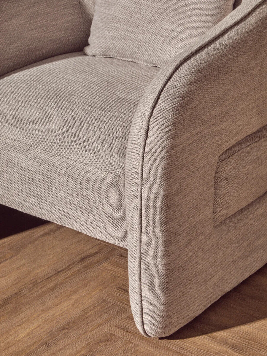Bilani Grey Linen Effect Curved Chair