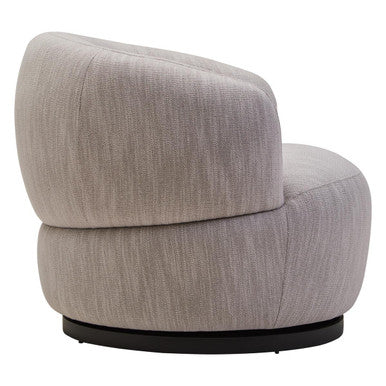 Bordo Grey Textured Fabric Curved Swivel Chair