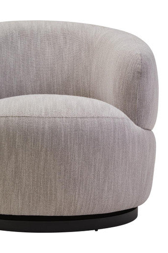 Bordo Grey Textured Fabric Curved Swivel Chair