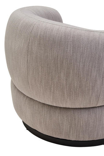 Bordo Grey Textured Fabric Curved Swivel Chair