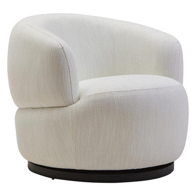 Bordo Cream Textured Fabric Curved Swivel Chair