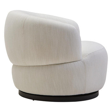 Bordo Cream Textured Fabric Curved Swivel Chair