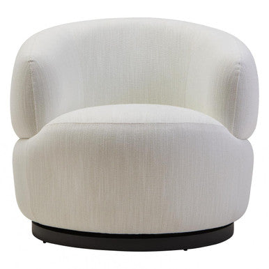 Bordo Cream Textured Fabric Curved Swivel Chair