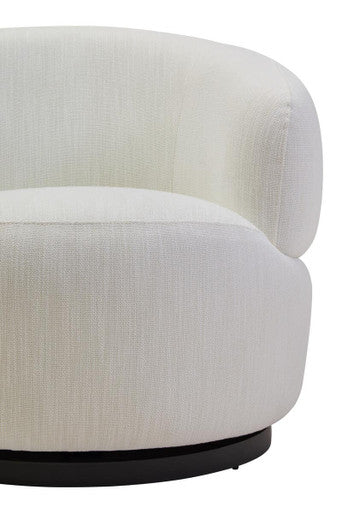 Bordo Cream Textured Fabric Curved Swivel Chair