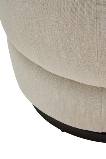 Bordo Cream Textured Fabric Curved Swivel Chair