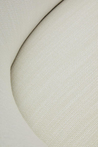 Bordo Cream Textured Fabric Curved Swivel Chair