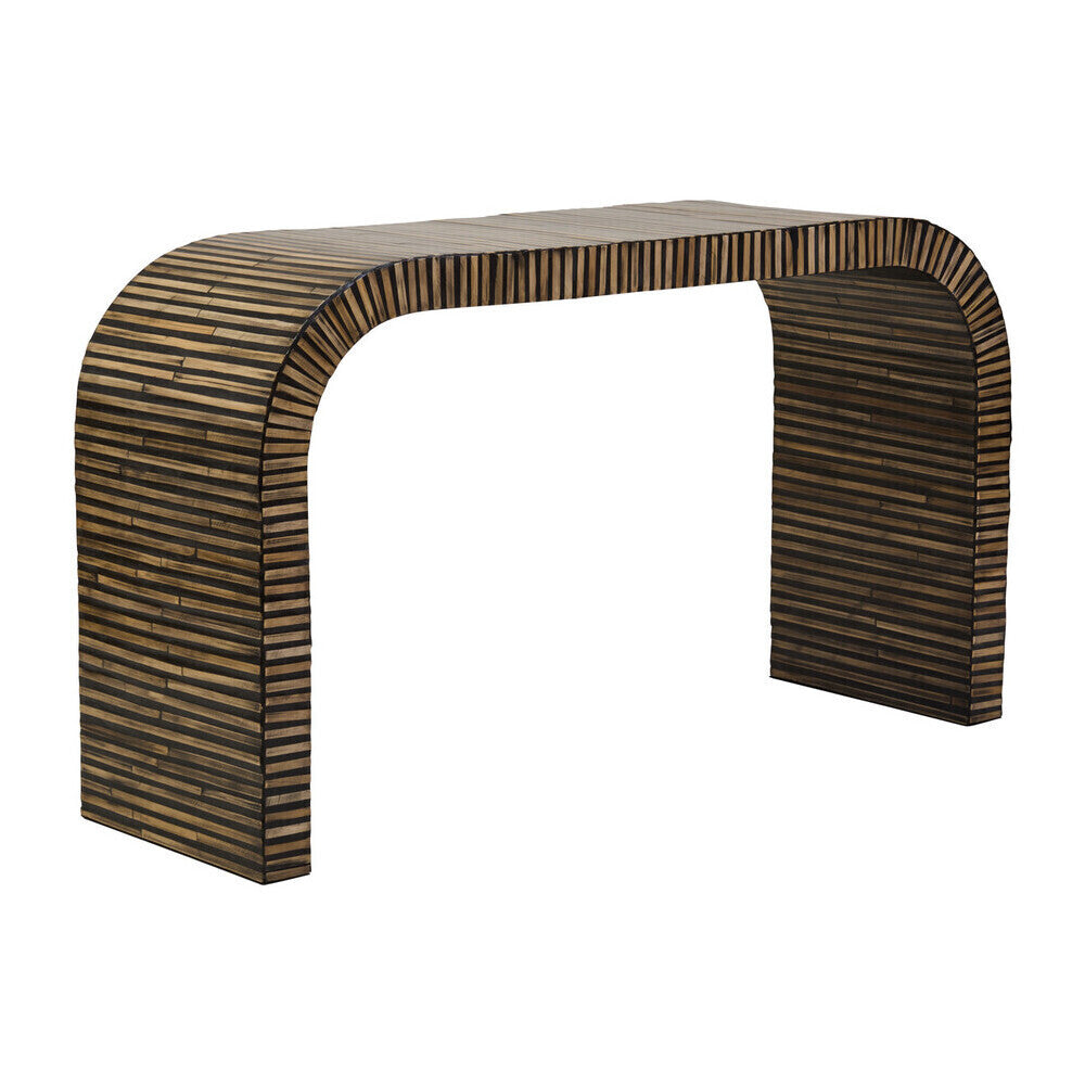 Bambusa Natural Bamboo Inlay Curved Console Table