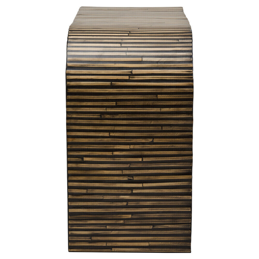 Bambusa Natural Bamboo Inlay Curved Console Table