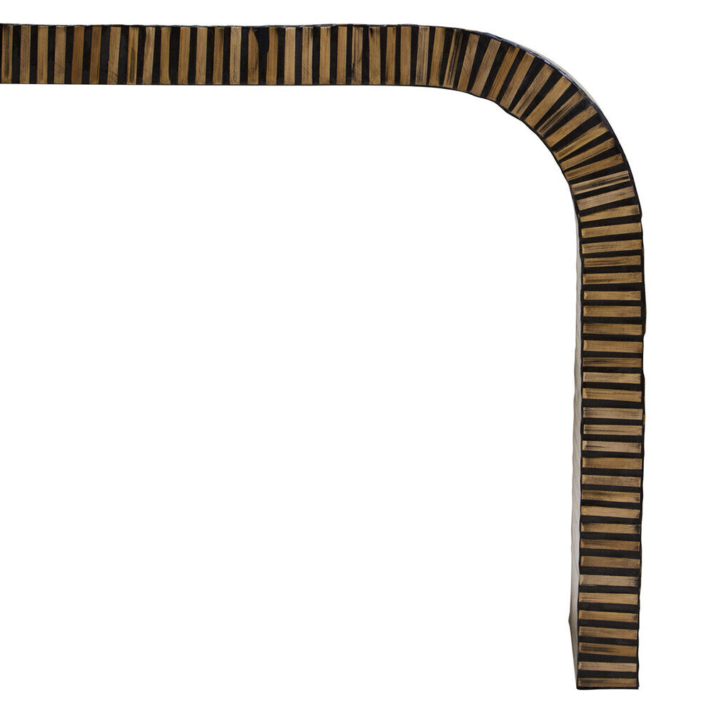 Bambusa Natural Bamboo Inlay Curved Console Table