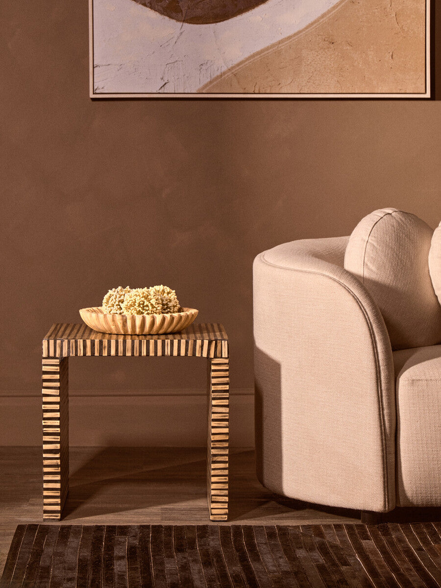 Bambusa Natural Bamboo Inlay Side Table