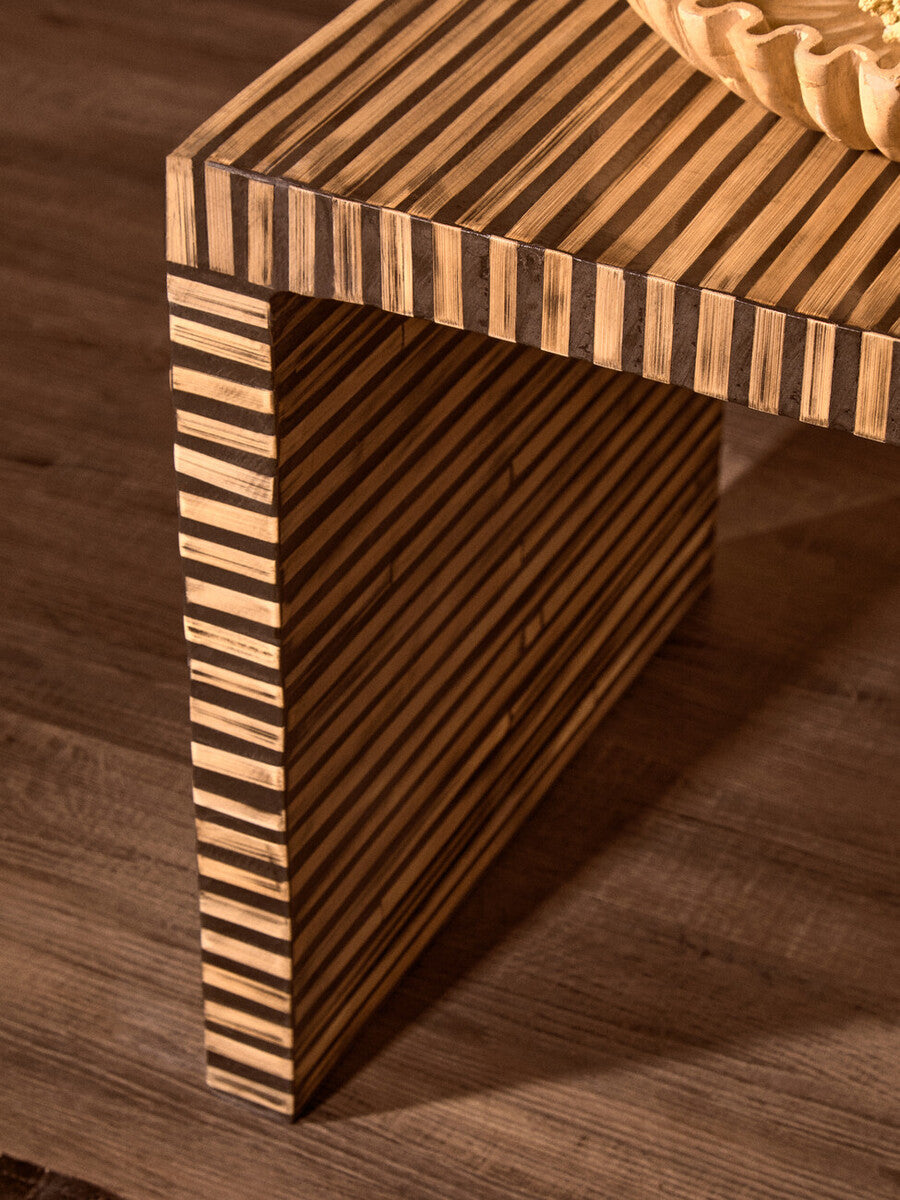 Bambusa Natural Bamboo Inlay Side Table