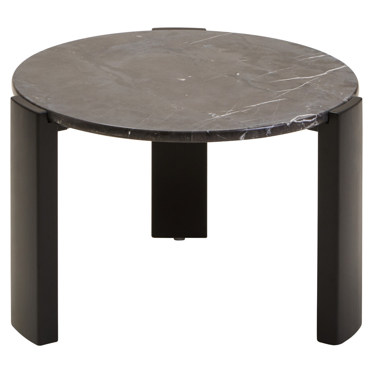 Palermo Black Marble and Acacia Wood Small Round Coffee Table