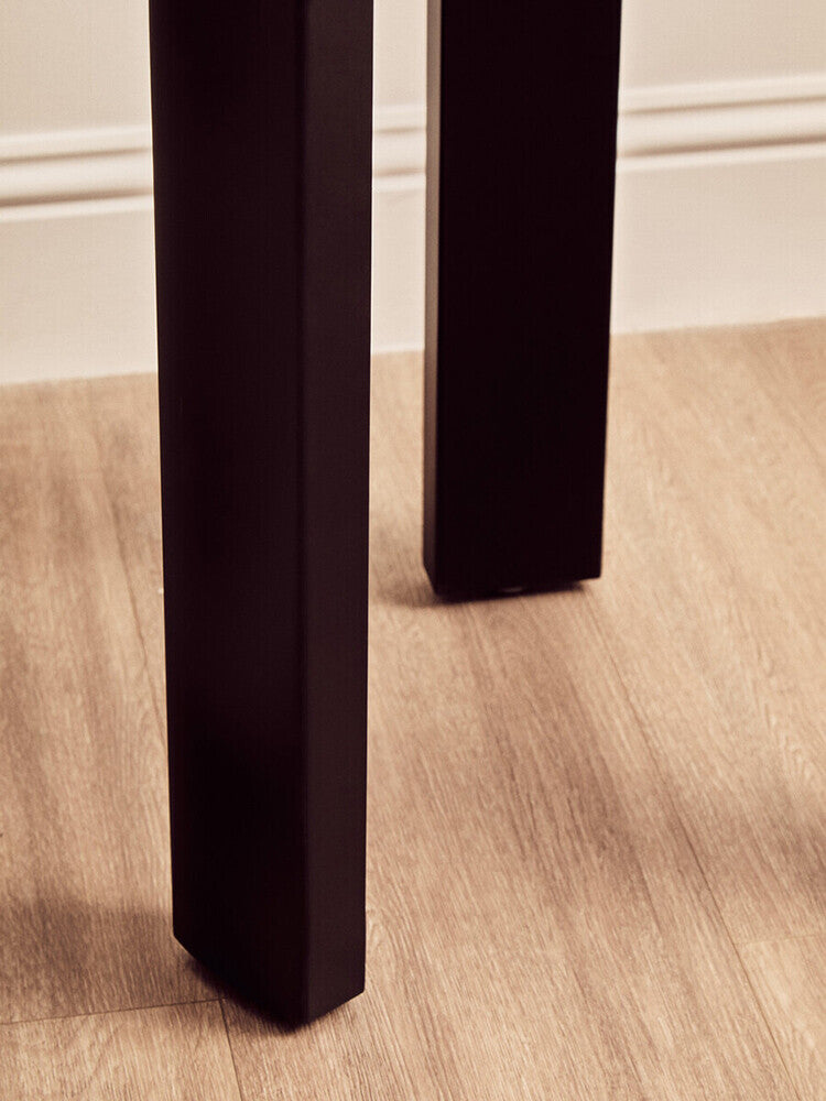 Cream Marble Top Round Side Table with Black Acacia Wood Legs | Palermo