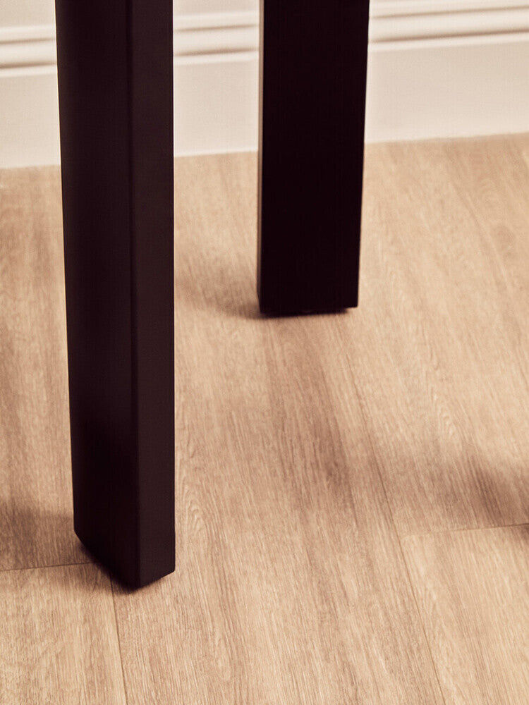 Palermo White Marble and Black Acacia Wood Round Side Table