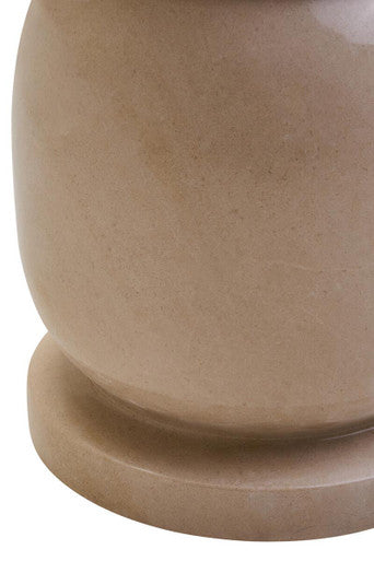 Zoro Cream Marble Side Table and Stool with Smooth Finish