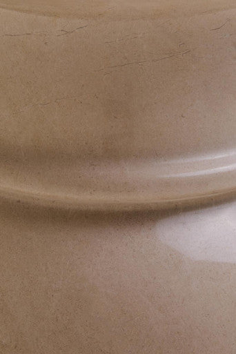 Zoro Cream Marble Side Table and Stool with Smooth Finish