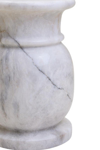 Zoro White Marble Side Table and Stool