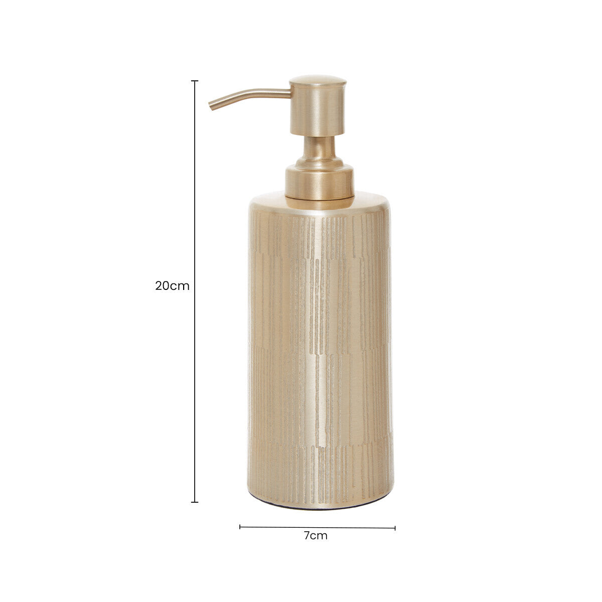 Allegra Champagne Aluminium Soap Dispenser with Line Effect