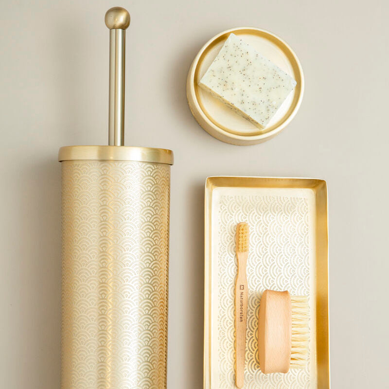 Allegra Champagne Aluminium Soap Dish with Line Effect