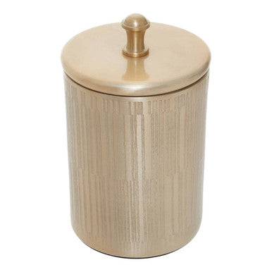 Allegra Champagne Aluminium Bathroom Jar with Line Effect
