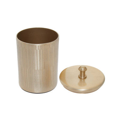 Allegra Champagne Aluminium Bathroom Jar with Line Effect