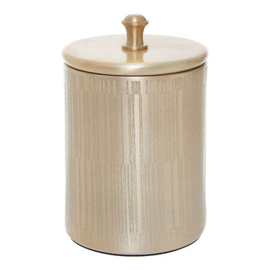 Allegra Champagne Aluminium Bathroom Jar with Line Effect