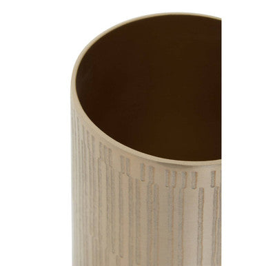Allegra Champagne Aluminium Bathroom Jar with Line Effect