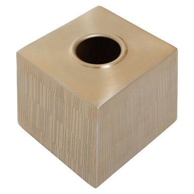 Allegra Champagne Aluminium Tissue Box with Line Effect