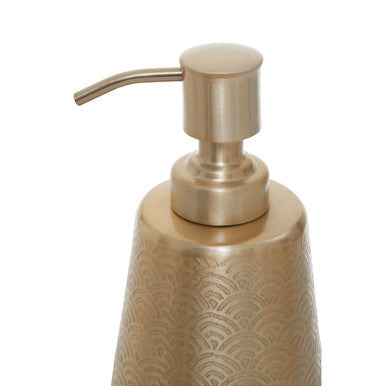Allegra Champagne Aluminium Soap Dispenser with Etched Detail