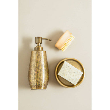 Allegra Champagne Aluminium Soap Dish with Etched Detail