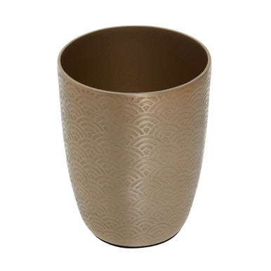 Allegra Champagne Aluminium Bathroom Tumbler with Etched Detail