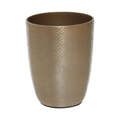 Allegra Champagne Aluminium Bathroom Tumbler with Etched Detail