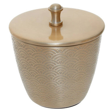 Allegra Champagne Aluminium Bathroom Jar with Etched Detail