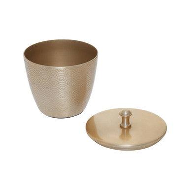 Allegra Champagne Aluminium Bathroom Jar with Etched Detail