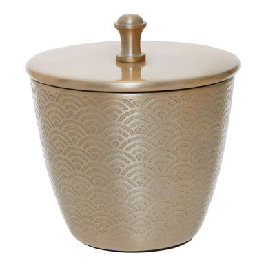 Allegra Champagne Aluminium Bathroom Jar with Etched Detail