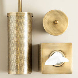 Allegra Champagne Aluminium Bathroom Jar with Etched Detail