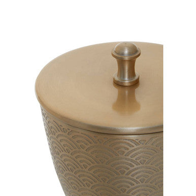 Allegra Champagne Aluminium Bathroom Jar with Etched Detail