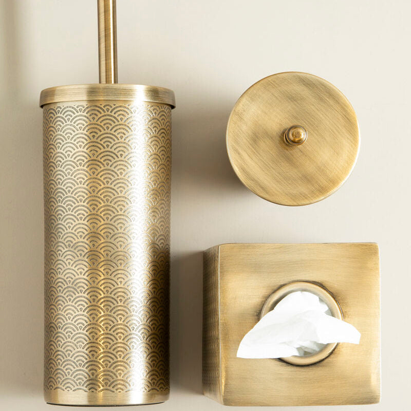 Allegra Champagne Aluminium Toilet Brush with Etched Detail