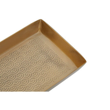 Allegra Champagne Aluminium Bathroom Tray with Etched Detail