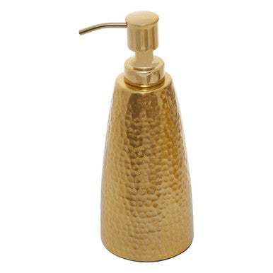 Allegra Gold Aluminium Soap Dispenser with Hammered Effect