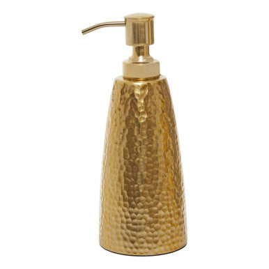 Allegra Gold Aluminium Soap Dispenser with Hammered Effect