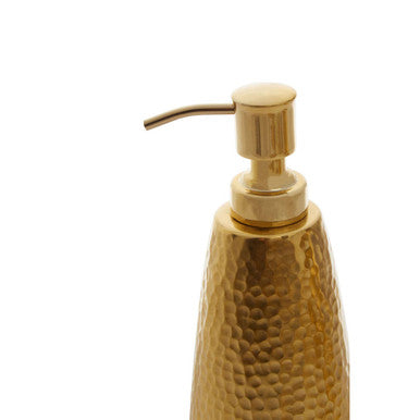 Allegra Gold Aluminium Soap Dispenser with Hammered Effect