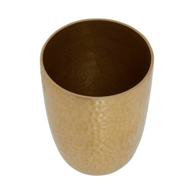 Allegra Gold Aluminium Bathroom Tumbler with Hammered Effect