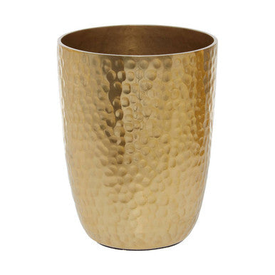 Allegra Gold Aluminium Bathroom Tumbler with Hammered Effect