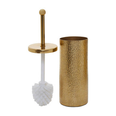 Allegra Gold Aluminium Toilet Brush with Hammered Effect