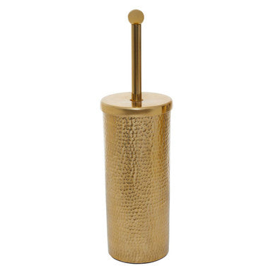 Allegra Gold Aluminium Toilet Brush with Hammered Effect