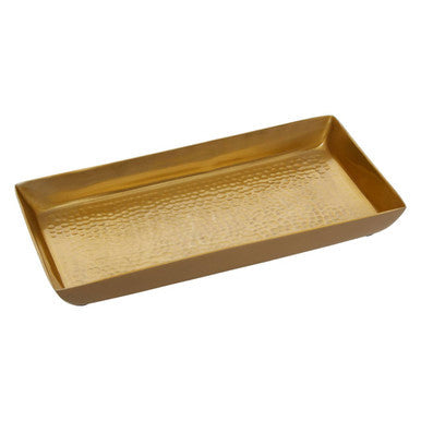 Allegra Gold Aluminium Bathroom Tray with Hammered Effect