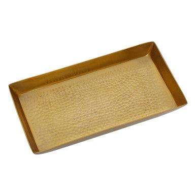 Allegra Gold Aluminium Bathroom Tray with Hammered Effect